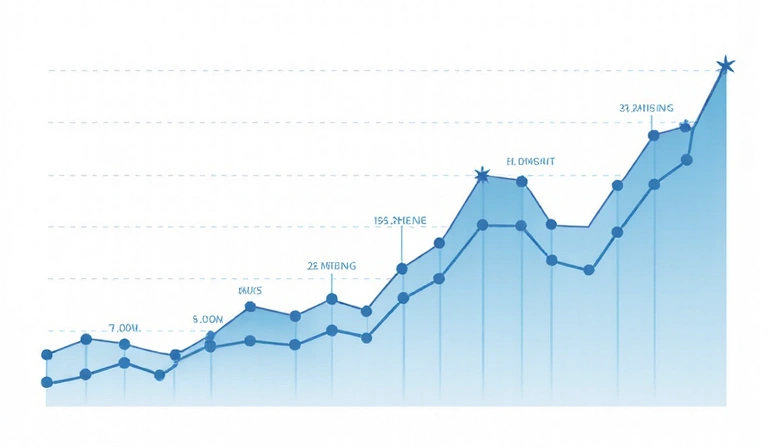 Graph and data visualization representing website analytics