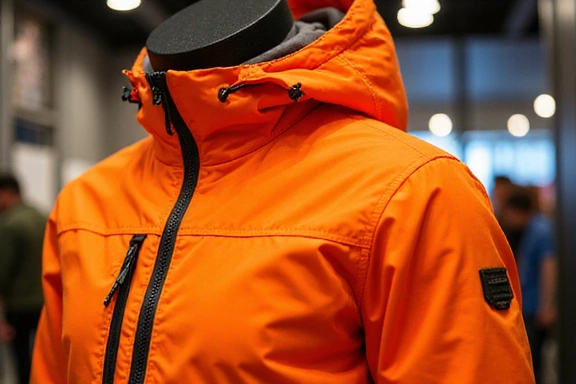 Comfortable and warm winter jacket on a mannequin.