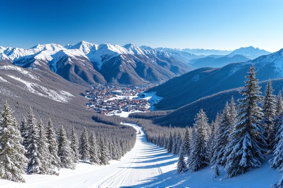 Panoramic view of Vail Ski Resort