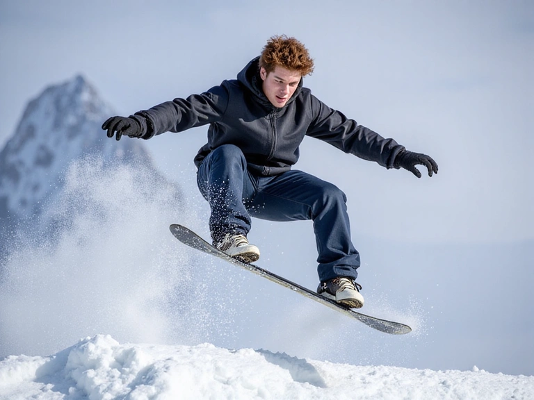 Portrait of snowboarder Shaun White in action