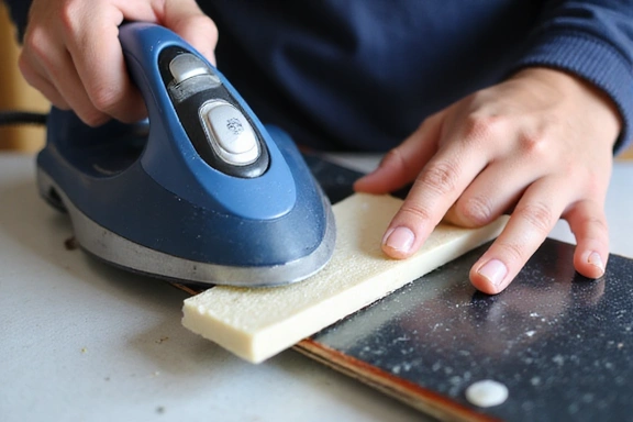 Waxing a snowboard